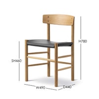 FREDERICIA（フレデリシア） / J39（モーエンセンチェア・シェーカーチェア） / オーク材・オイル仕上げ / レザー（Omni 301 ブラック）