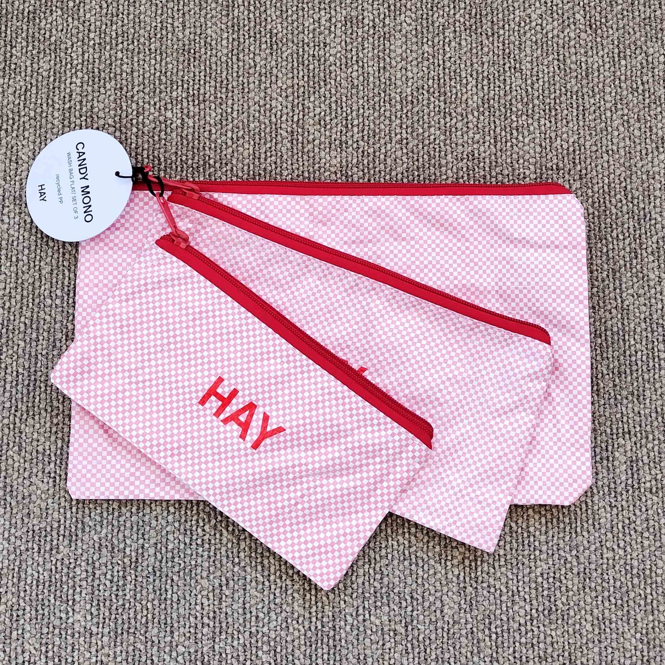 アウトレット】HAY（ヘイ） / CANDY MONO WASH BAG-FLAT SET OF 3