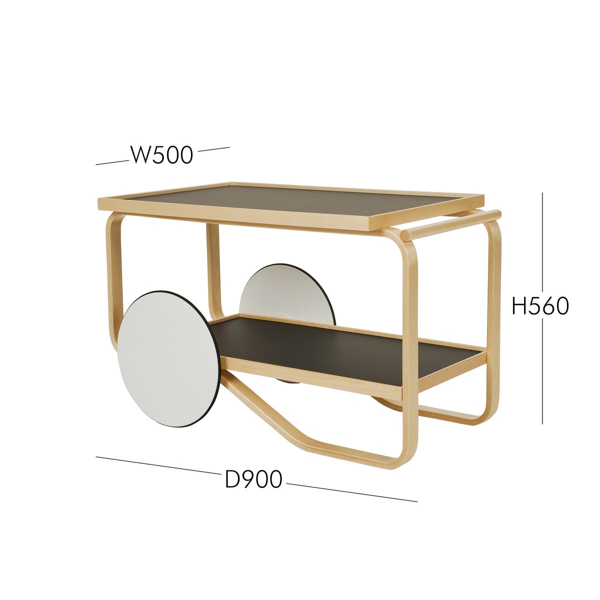 Artek（アルテック） / TEA TROLLEY 901（ティートロリー） / ブラック リノリウム