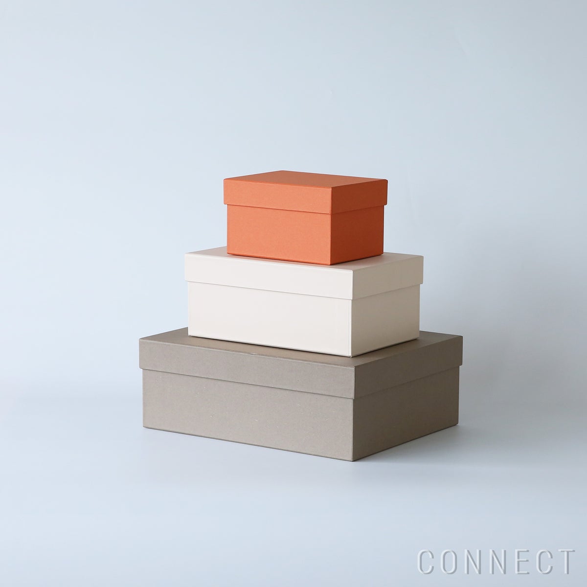 &PAPERS（アンドペーパーズ） / カラー収納BOX 3個セット「夕日」 / オープンシェルフ用【CONNECT別注】