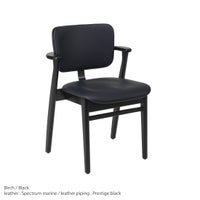 Artek（アルテック） / DOMUS CHAIR（ドムスチェア） / バーチ材・ブラックステイン仕上げ / 革張り Spectrum marine《New beauty versions》