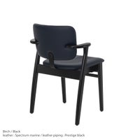 Artek（アルテック） / DOMUS CHAIR（ドムスチェア） / バーチ材・ブラックステイン仕上げ / 革張り Spectrum marine《New beauty versions》