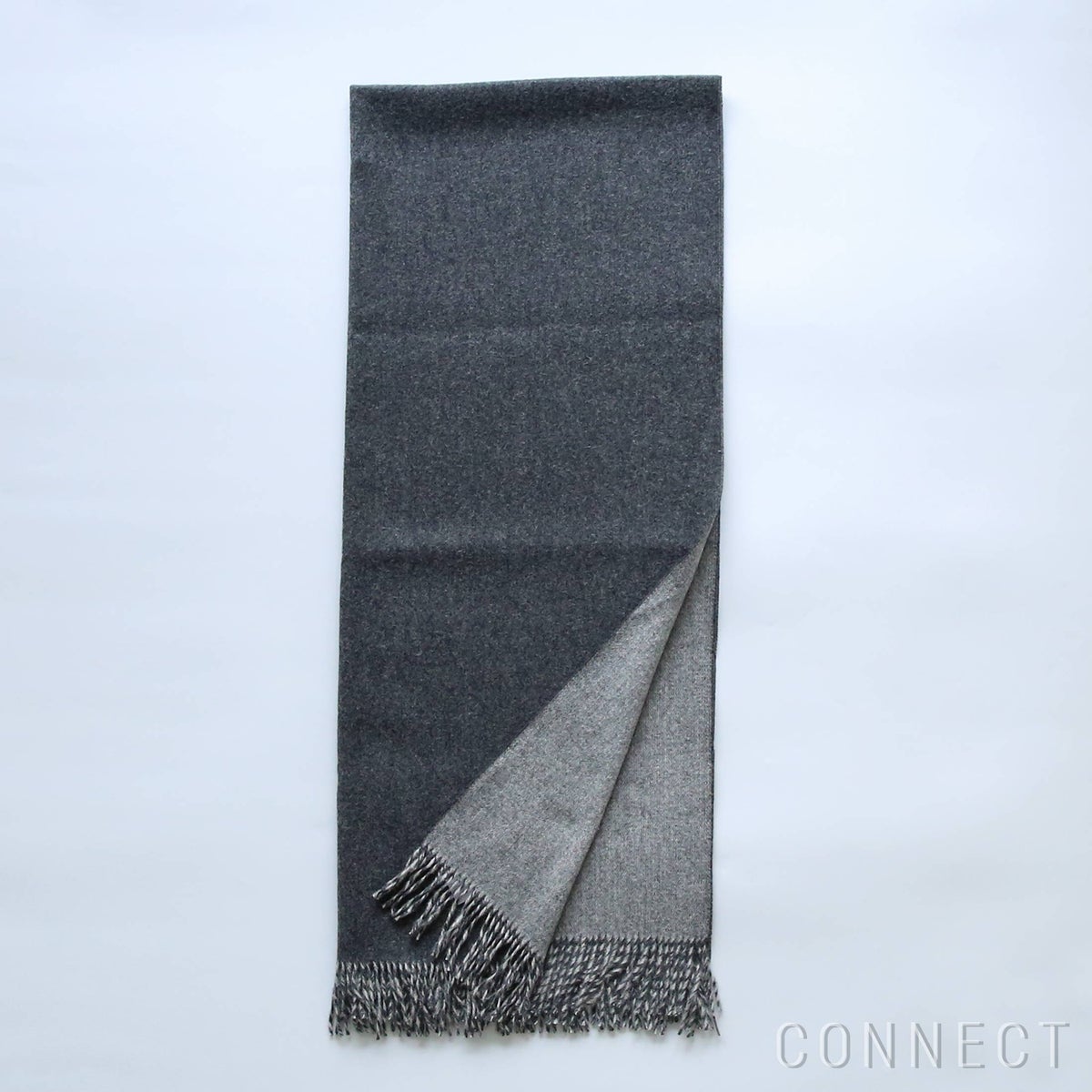 THE INOUE BROTHERS（ザ イノウエブラザーズ） / Two-Colour Large Brushed Stole / 80×205cm / Charcoal Light Grey / ストール