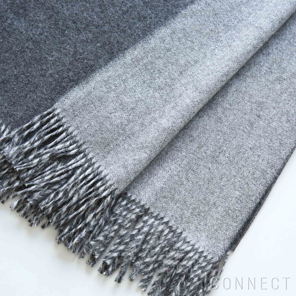 THE INOUE BROTHERS（ザ イノウエブラザーズ） / Two-Colour Large Brushed Stole / 80×205cm / Charcoal Light Grey / ストール