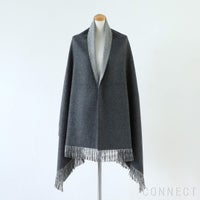 THE INOUE BROTHERS（ザ イノウエブラザーズ） / Two-Colour Large Brushed Stole / 80×205cm / Charcoal Light Grey / ストール