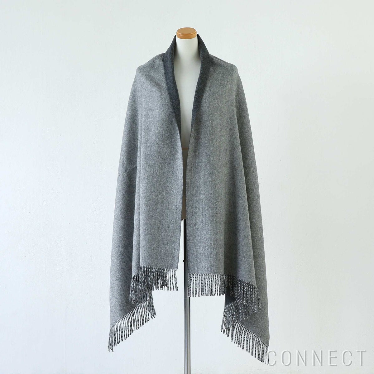 THE INOUE BROTHERS（ザ イノウエブラザーズ） / Two-Colour Large Brushed Stole / 80×205cm / Charcoal Light Grey / ストール