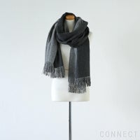 THE INOUE BROTHERS（ザ イノウエブラザーズ） / Two-Colour Large Brushed Stole / 80×205cm / Charcoal Light Grey / ストール