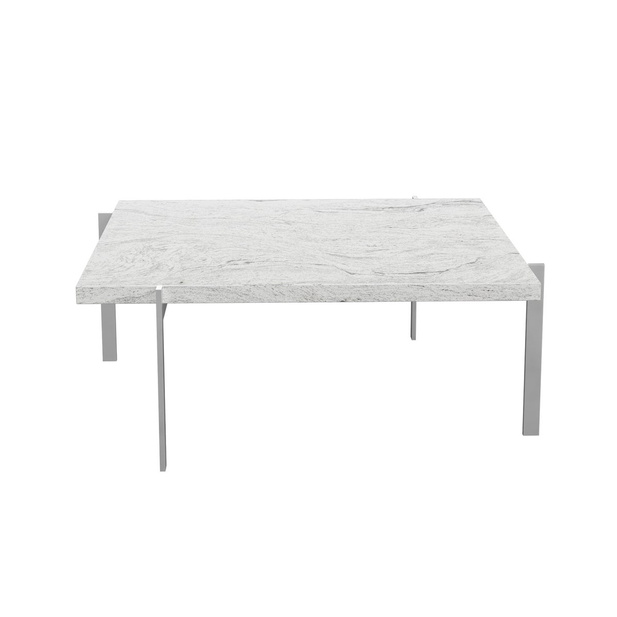 FRITZ HANSEN（フリッツ・ハンセン） / PK61 / 御影石 ロール仕上げ（グレーホワイト） / サテン仕上げステンレススチール / コーヒーテーブル / 80×80cm