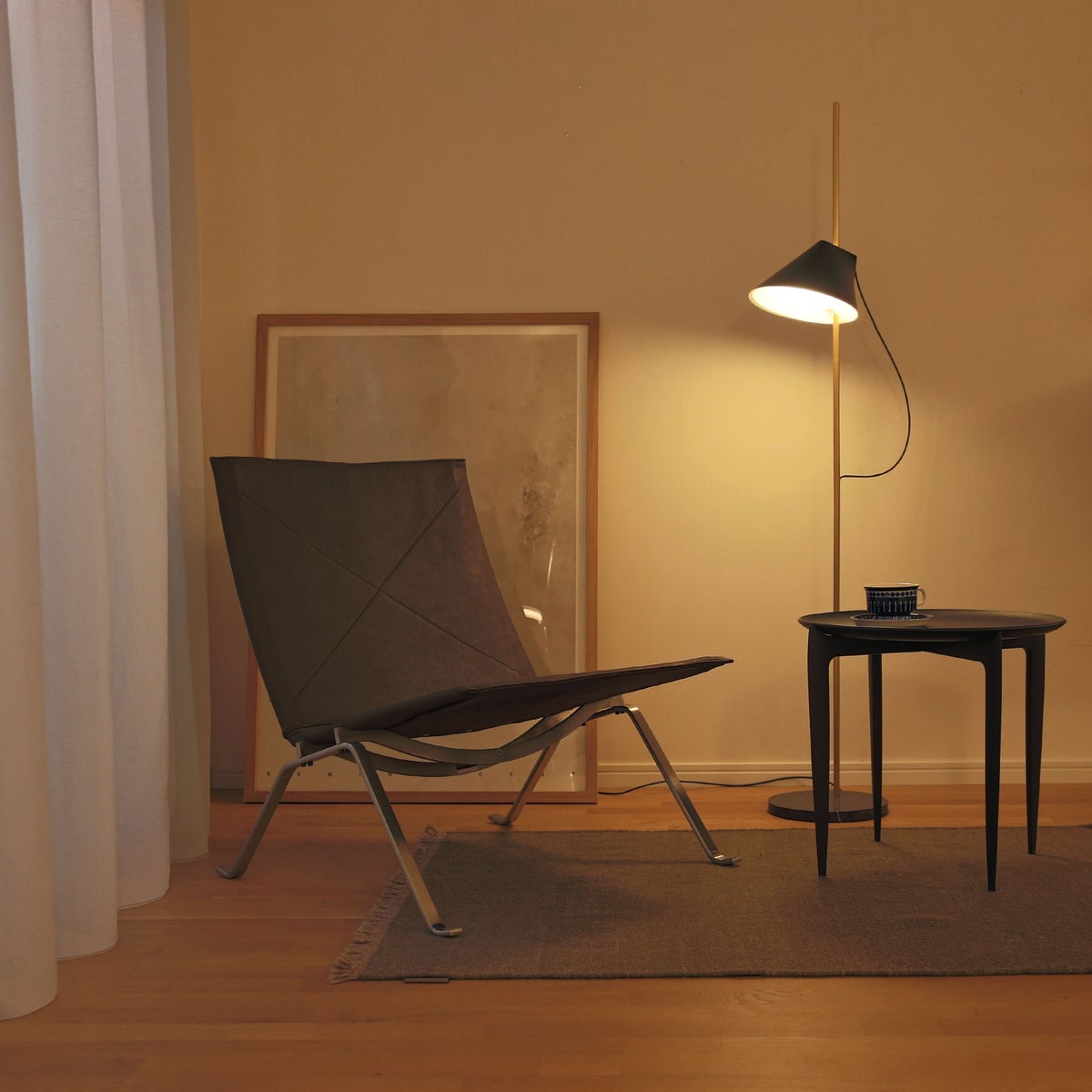 FRITZ HANSEN（フリッツ・ハンセン） / PK22（ピーケー22） ヘイズレザー / ダークブラウン / サテン仕上げステンレススチール