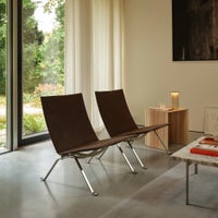 FRITZ HANSEN（フリッツ・ハンセン） / PK22（ピーケー22） ヘイズレザー / ダークブラウン / サテン仕上げステンレススチール