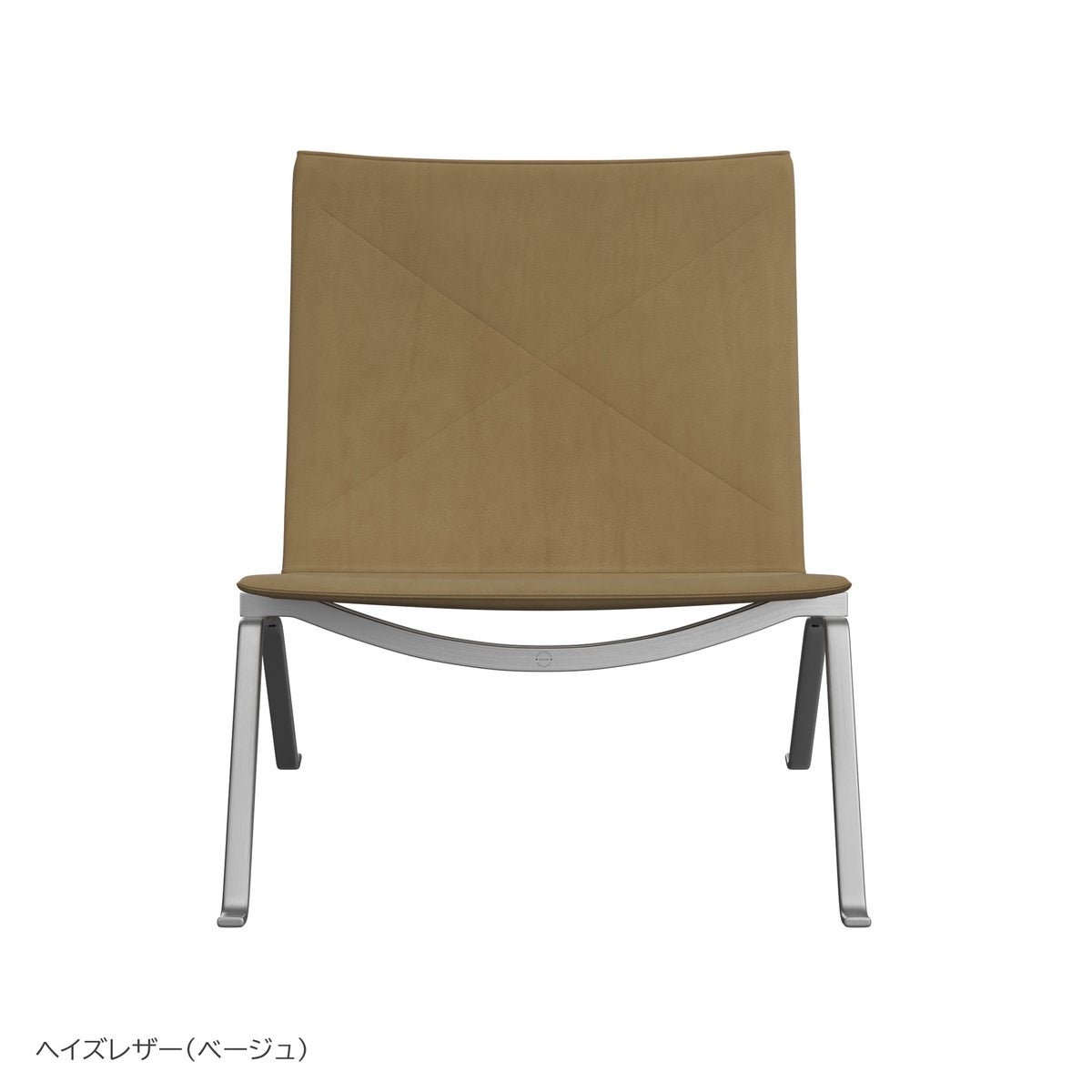 FRITZ HANSEN（フリッツ・ハンセン） / PK22（ピーケー22） ヘイズレザー / ベージュ / サテン仕上げステンレススチール / ラウンジチェア