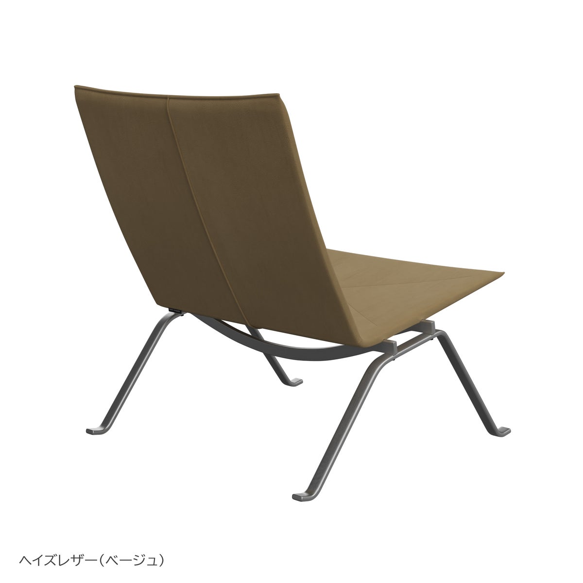FRITZ HANSEN（フリッツ・ハンセン） / PK22（ピーケー22） ヘイズレザー / ベージュ / サテン仕上げステンレススチール / ラウンジチェア