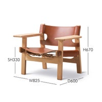 FREDERICIA（フレデリシア） / The Spanish Chair（スパニッシュチェア） / Model 2226 / オーク材・ライトオイル仕上げ・レザー（cognac）