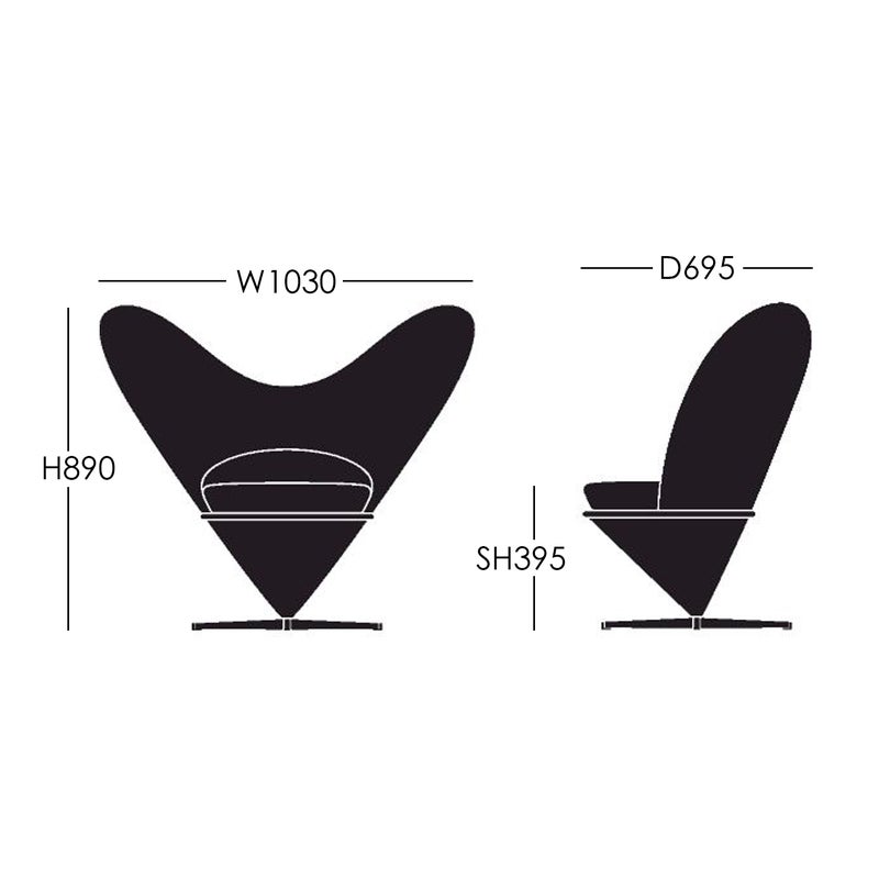 Vitra（ヴィトラ） / Heart Cone Chair（ハートコーンチェア）/ Hola（dark blue） / ラウンジチェア