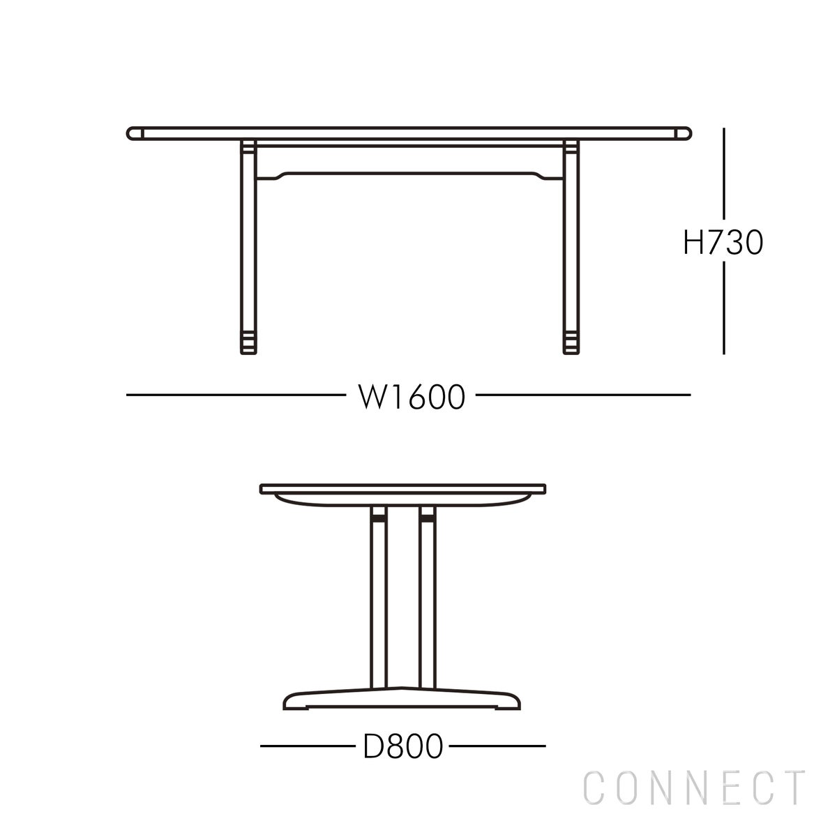 FREDERICIA（フレデリシア） / C18 Mogensen Shaker Table（モーエンセン シェーカーテーブル） / Model 6292 / オーク材・オイル仕上げ / W160 / ダイニングテーブル