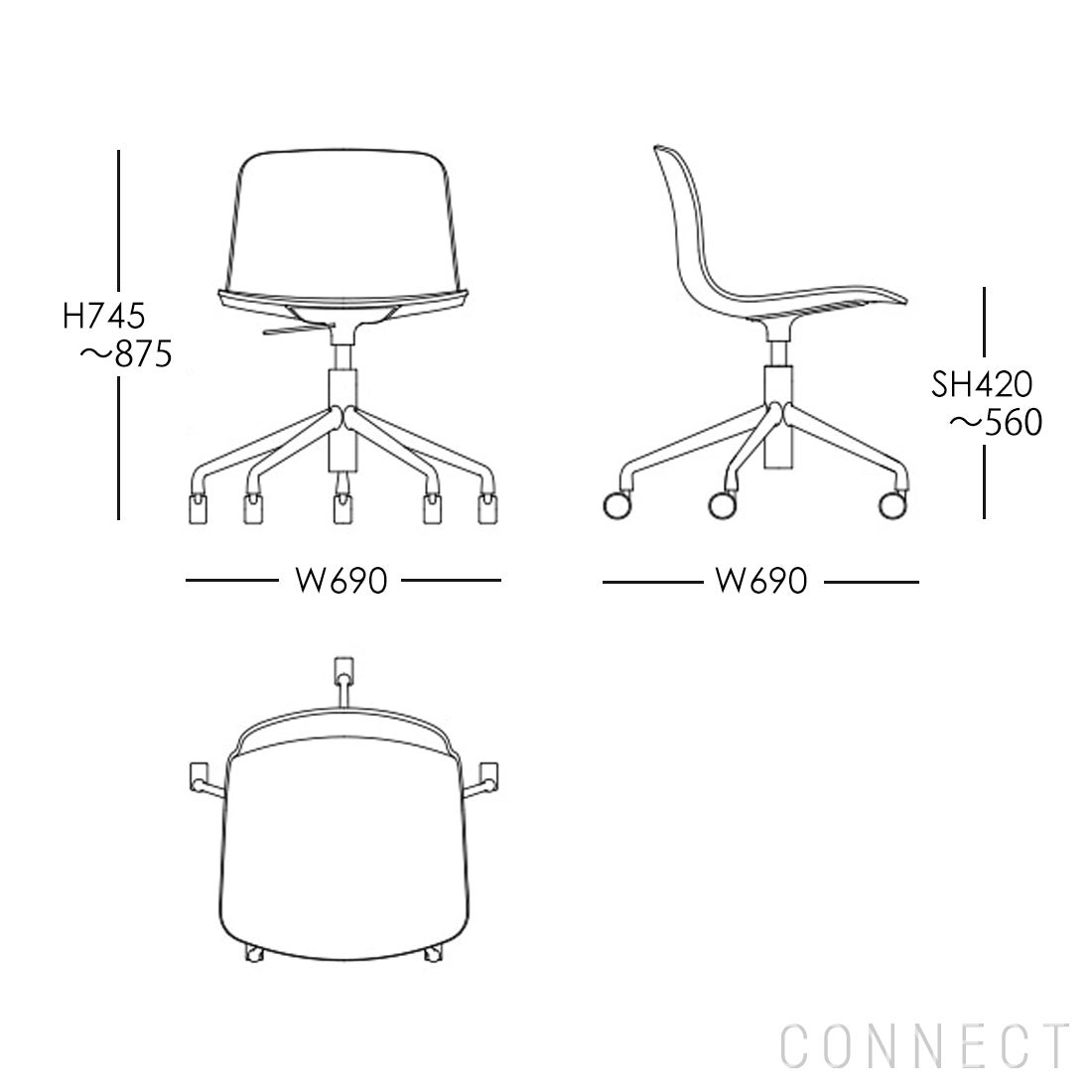 HAY（ヘイ） / AAC51 チェア / ABOUT A CHAIR（アバウトアチェアシリーズ） / Hallingdal 116（ハリンダル） / 5スターベース / キャスター付きチェア