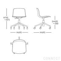 HAY（ヘイ） / AAC51 チェア / ABOUT A CHAIR（アバウトアチェアシリーズ） / Hallingdal 116（ハリンダル） / 5スターベース / キャスター付きチェア