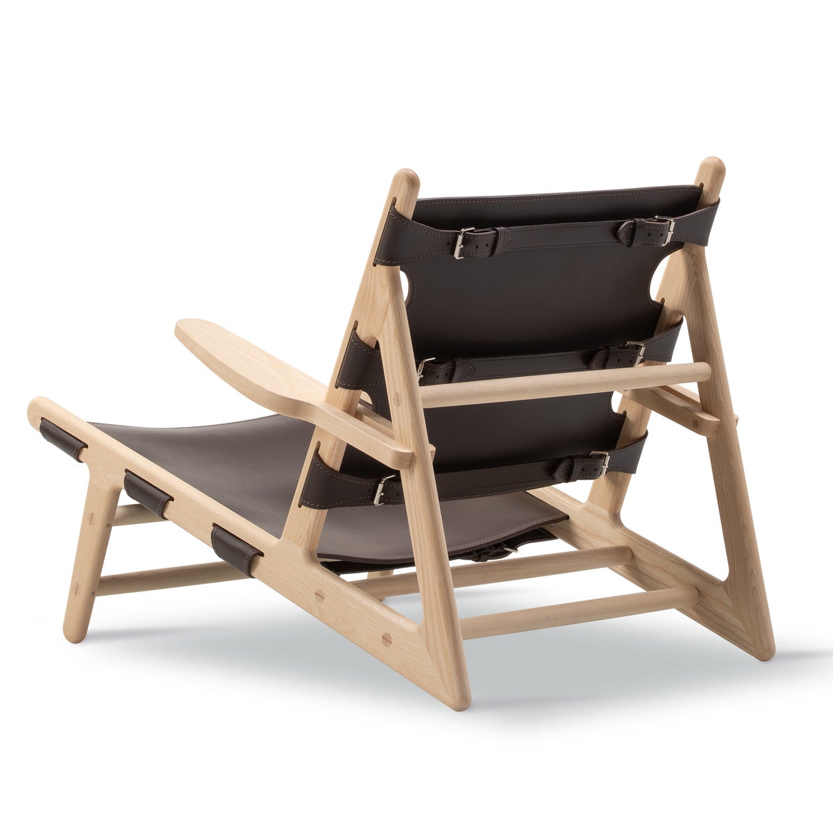 FREDERICIA（フレデリシア） / The Hunting Chair（ハンティングチェア） / 75th Anniversary edition / Ash light oil 仕上げ / レザー（Dark Brown） / サイン刻印のプレート付 / ラウンジチェア