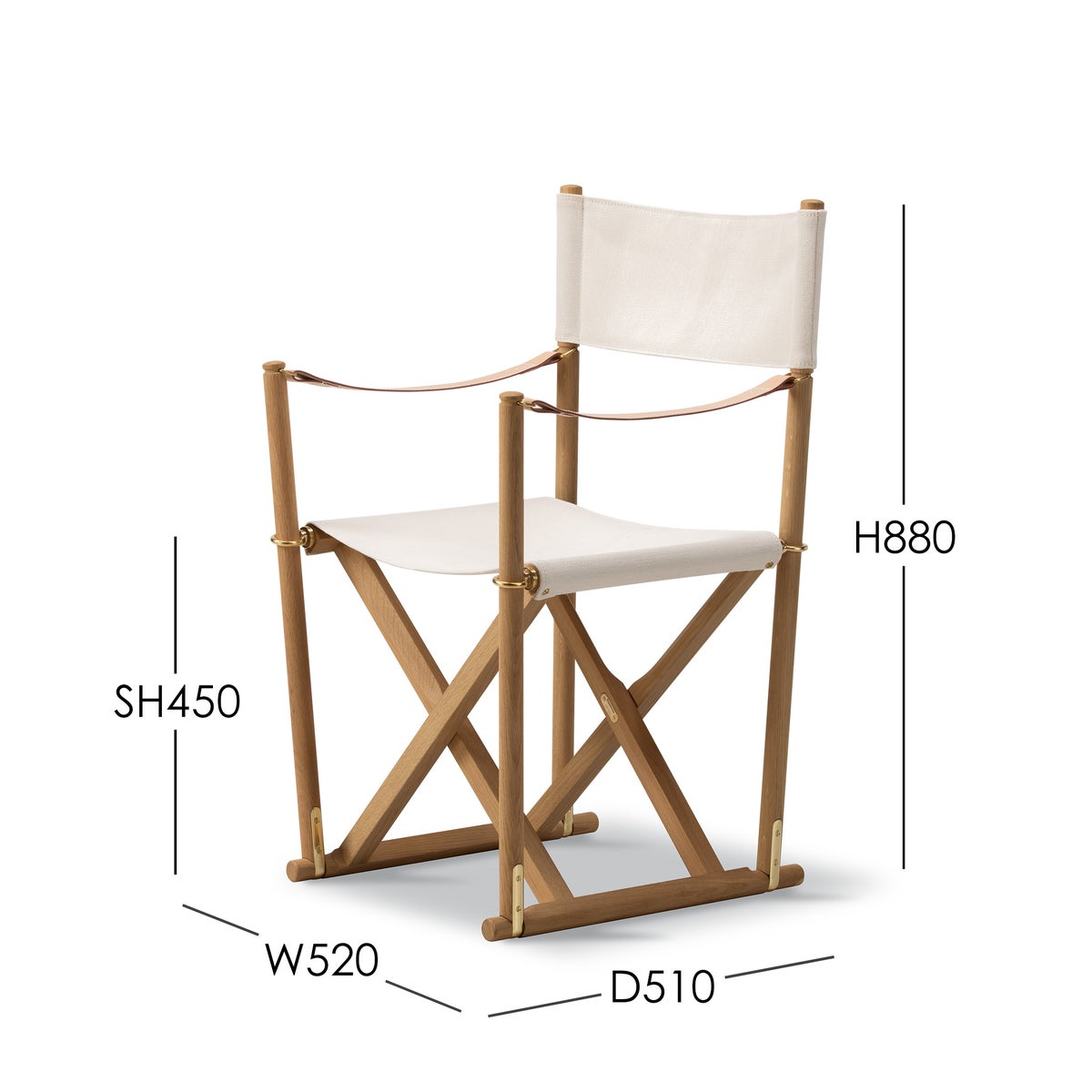 FREDERICIA（フレデリシア） / MK16 Folding Chair（フォールディングチェア） / Model 6016 / オーク材・オイル仕上げ / コットンキャンバス / オフホワイト