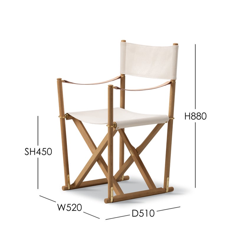 FREDERICIA（フレデリシア） / MK16 Folding Chair（フォールディングチェア） / Model 6016 / オーク材・オイル仕上げ / コットンキャンバス / オフホワイト
