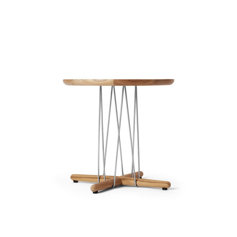 《セットA》CARL HANSEN & SON （カール・ハンセン＆サン） / MG501 キューバチェア（チーク材・無塗装・フラットロープ セサミ）1脚＋E023 コーヒーテーブル（φ48）1台＋BM1069（トレイ）1台