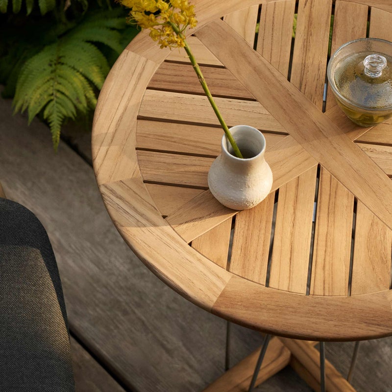 《セットA》CARL HANSEN & SON （カール・ハンセン＆サン） / MG501 キューバチェア（チーク材・無塗装・フラットロープ セサミ）1脚＋E023 コーヒーテーブル（φ48）1台＋BM1069（トレイ）1台