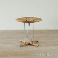 CARL HANSEN & SON（カール・ハンセン＆サン） / E023 EMBRACE OUTDOOR LOUNGE TABLE / チーク材・無塗装・スチールワイヤー脚 / φ48cm / コーヒーテーブル
