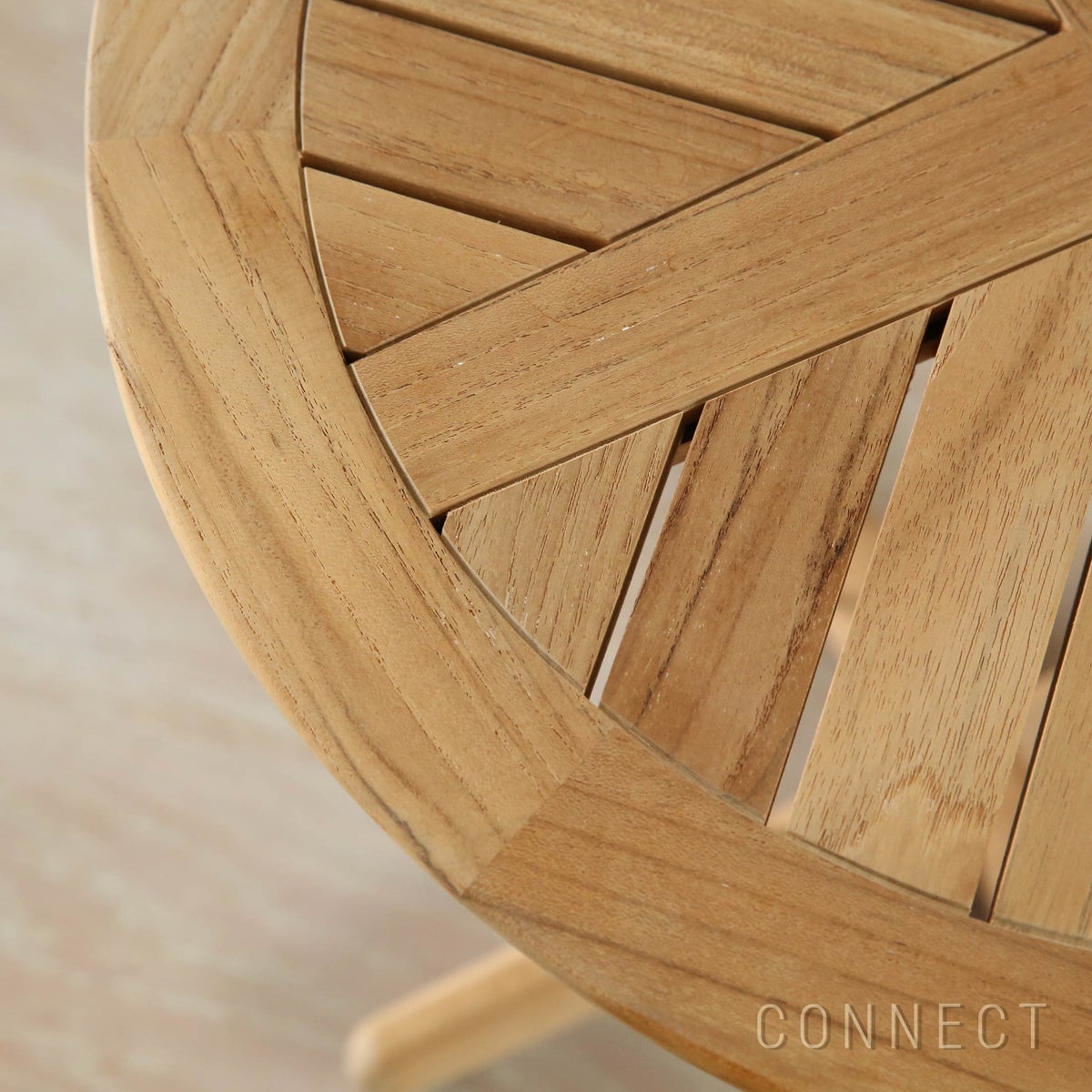 CARL HANSEN & SON（カール・ハンセン＆サン） / E023 EMBRACE OUTDOOR LOUNGE TABLE / チーク材・無塗装・スチールワイヤー脚 / φ48cm / コーヒーテーブル