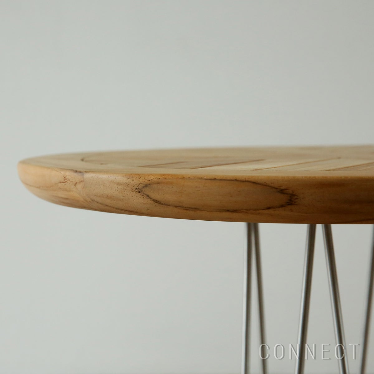 CARL HANSEN & SON（カール・ハンセン＆サン） / E023 EMBRACE OUTDOOR LOUNGE TABLE / チーク材・無塗装・スチールワイヤー脚 / φ48cm / コーヒーテーブル