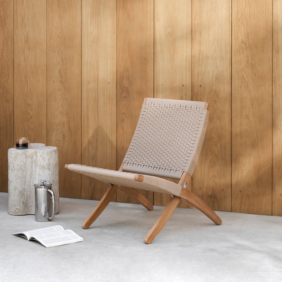 《セットB》CARL HANSEN & SON （カール・ハンセン＆サン） / MG501 キューバチェア（チーク材・無塗装・フラットロープ セサミ）2脚