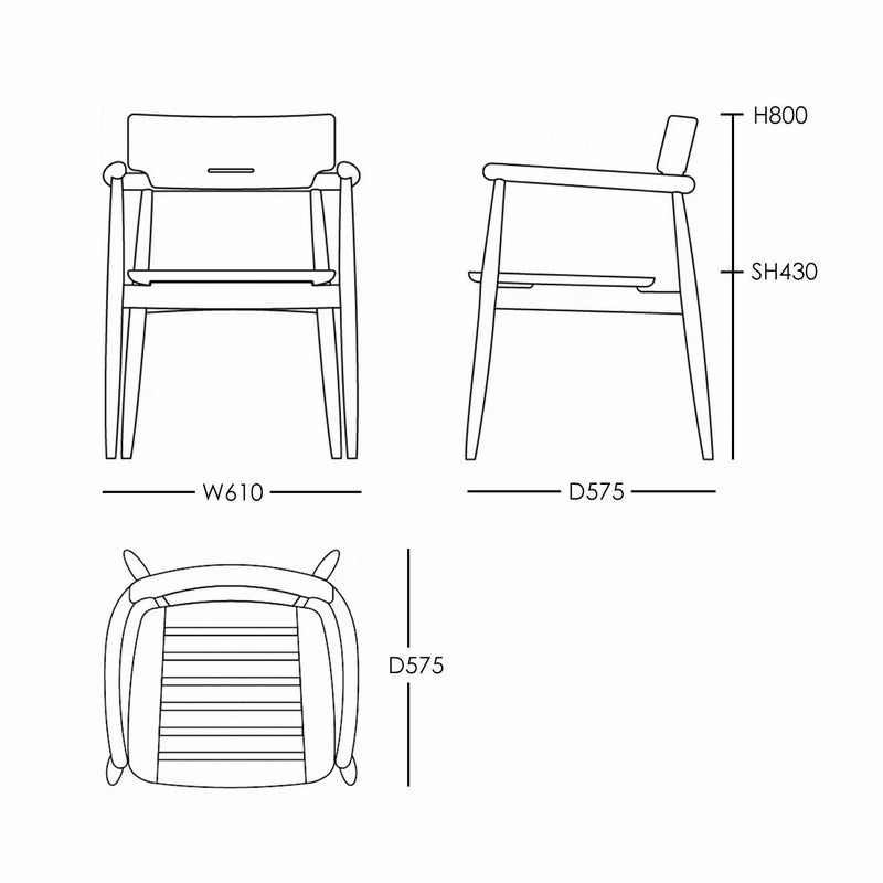《セットC》CARL HANSEN & SON （カール・ハンセン＆サン） / E022 ダイニングテーブル×1台＋E008 チェア×3脚