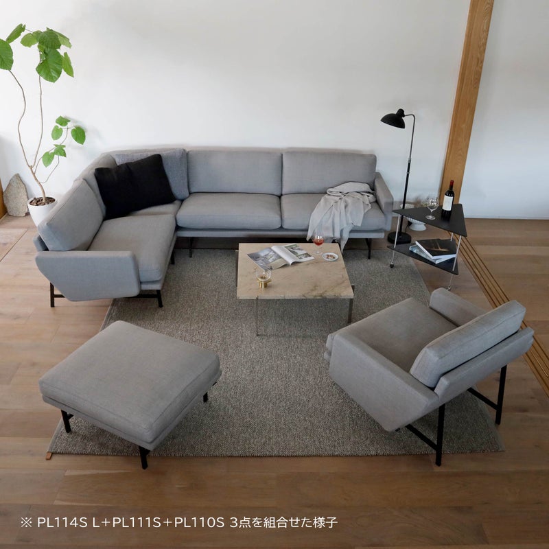 FRITZ HANSEN（フリッツ・ハンセン） / LISSONI（リッソーニソファ） / PL114S L（左用） / 4シーター コーナーソファ / Sunniva 153（スニバ）ライトグレー / ブラウンブロンズ脚
