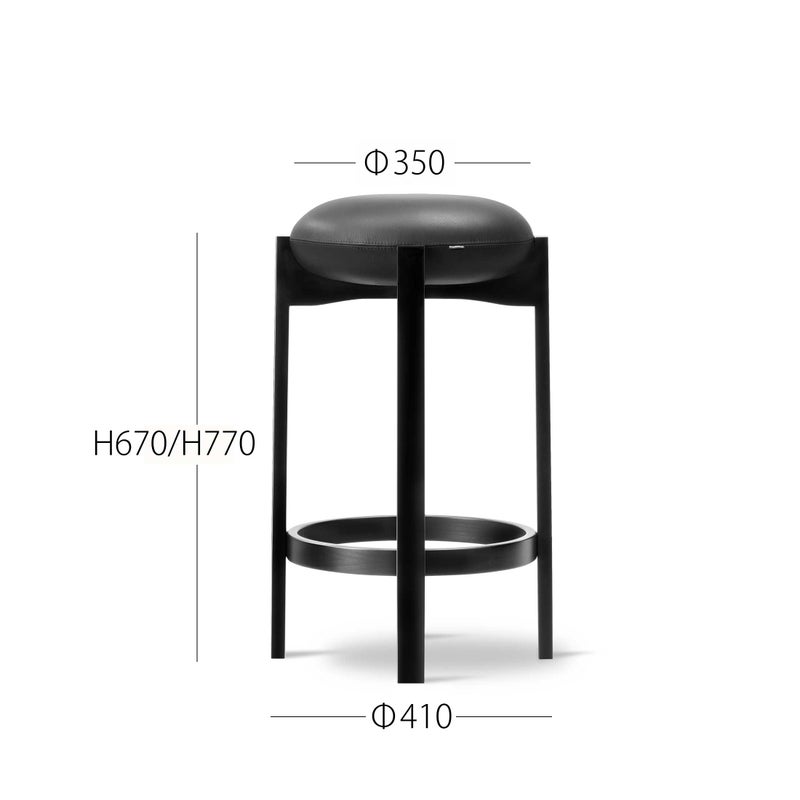 FREDERICIA（フレデリシア） / Pioneer Stool（パイオニア スツール） / Model 6831 / ビーチ材・ブラックラッカー仕上げ / Primo 88 Black