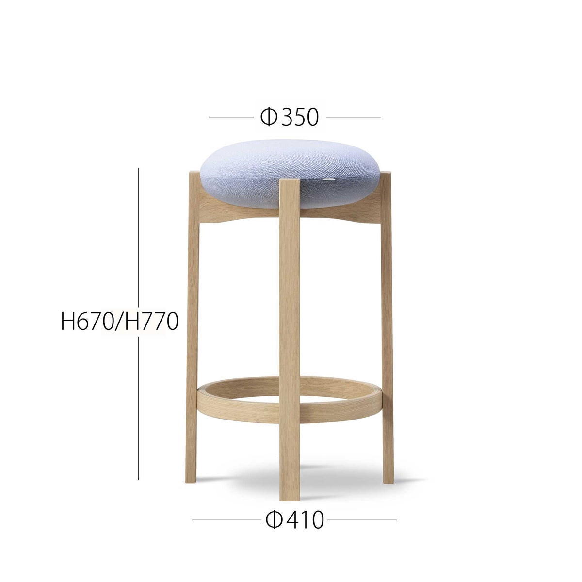 FREDERICIA（フレデリシア） / Pioneer Stool（パイオニア スツール） / Model 6831 / オーク材・ラッカー仕上げ / Vidar 723
