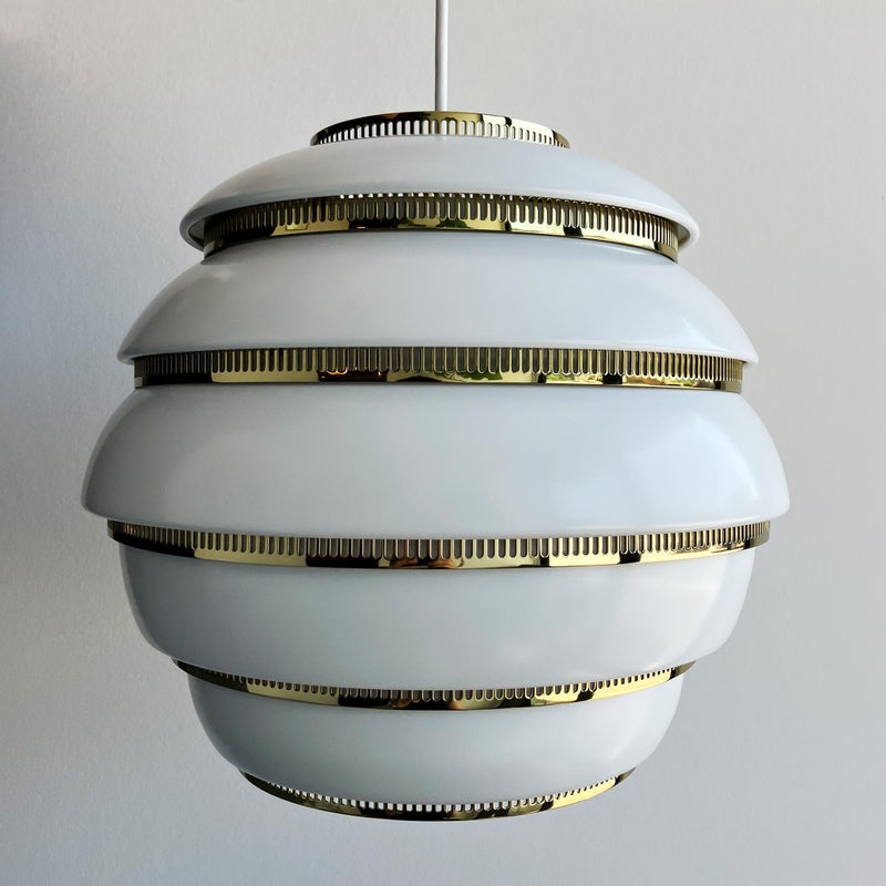 Artek（アルテック） / A331 Pendant Lamp “Beehive“（ペンダント ビーハイブ） / ホワイト×ブラス / 全長2350mm