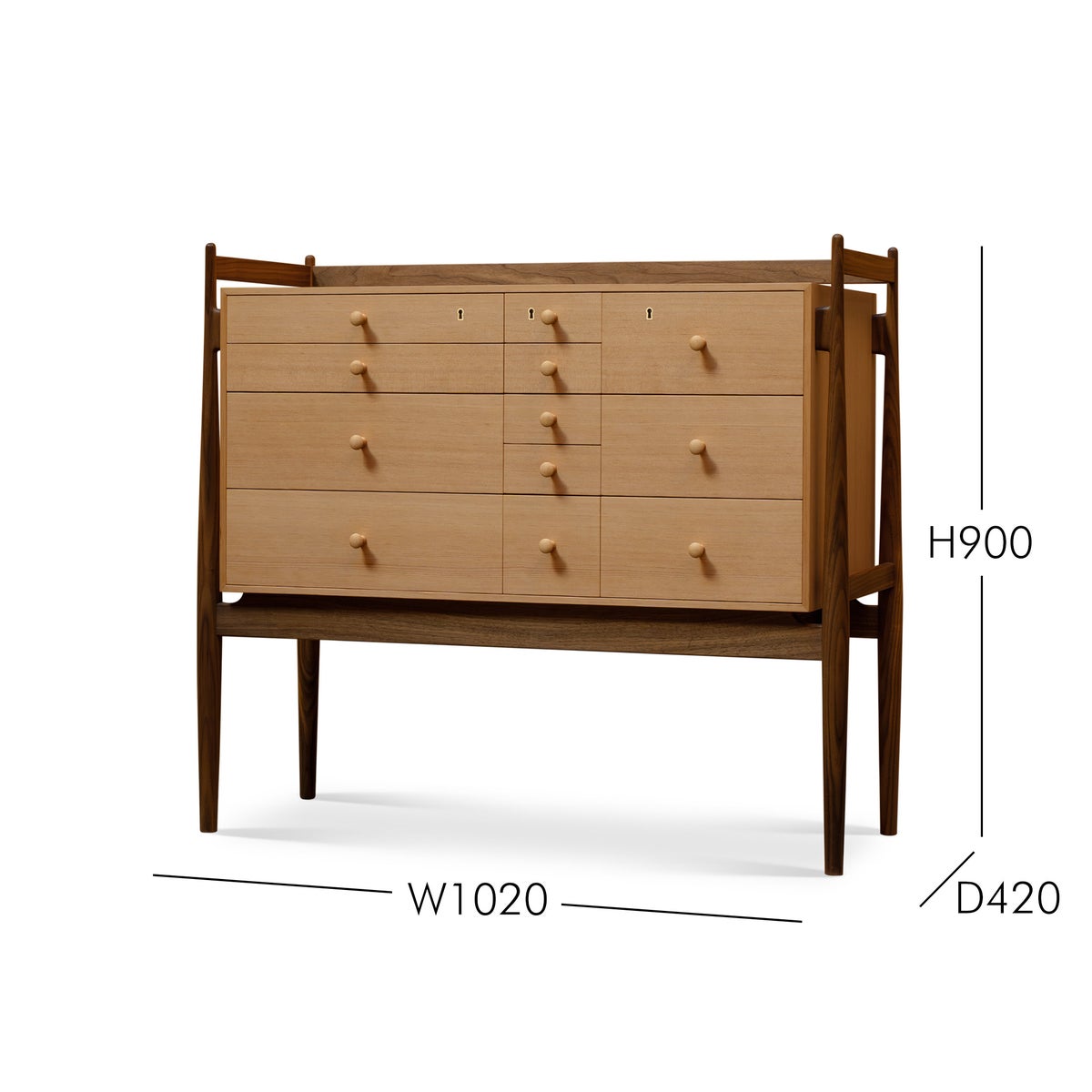 HOUSE OF FINN JUHL（ハウス・オブ・フィンユール） / SILVERWARE CABINET（シルバーウェア キャビネット） / ウォルナット材・オレゴンパイン材・オイル仕上げ / Special Edition The Collaboration with Kay Bojesen / 銀食器付き