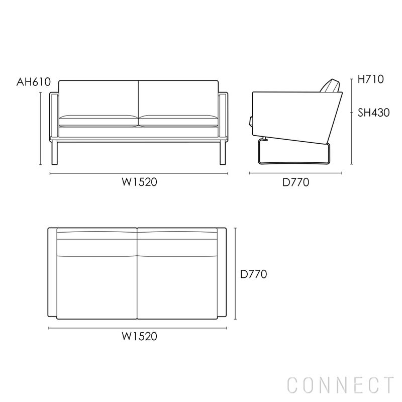 CARL HANSEN & SON（カール・ハンセン＆サン） / CH102 SOFA / ステンレススチール / Thor 307 / 2シーターソファ