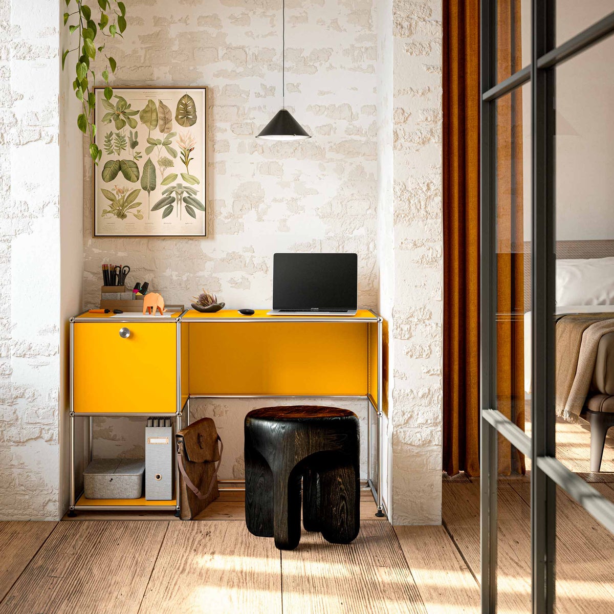 USMハラー（ユーエスエムハラー） / Desk（デスク） / W1123×D523×H740mm / ドロップダウンドア×1 / ケーブルカットアウト×1