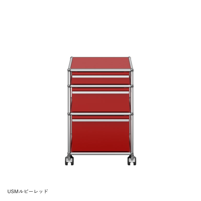 USMハラー（ユーエスエムハラー） / Wagon（ワゴン） / W418×D523×H605mm / 引き出し×3 / ソフトキャスター付（手前2個ロック可） / トレイセット付き