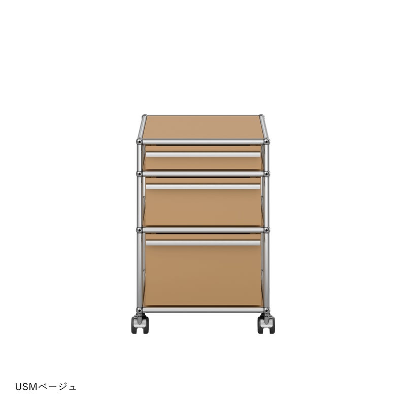 USMハラー（ユーエスエムハラー） / Wagon（ワゴン） / W418×D523×H605mm / 引き出し×3 / ソフトキャスター付（手前2個ロック可） / トレイセット付き