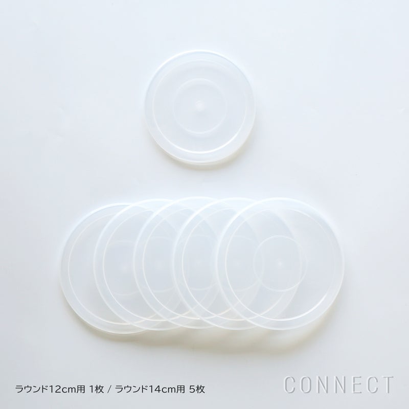 野田琺瑯 / Whtie series（ホワイトシリーズ） / ラウンド12cm用（持ち手付ストッカー丸型S用）シール蓋 1枚+ラウンド14cm用（持ち手付ストッカー丸型L用）シール蓋 5枚 / 計6点セット
