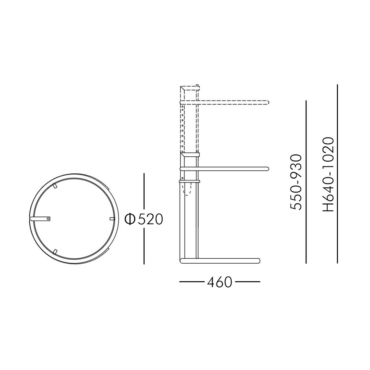 ClassiCon（クラシコン） / ADJUSTABLE TABLE（アジャスタブルテーブル）E1027 / 全3色 / サイドテーブル