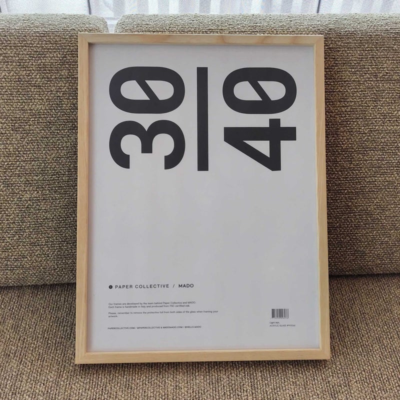 【アウトレット】Paper Collective（ペーパーコレクティブ） / フレーム 額 / 30×40cm / ライトアッシュ