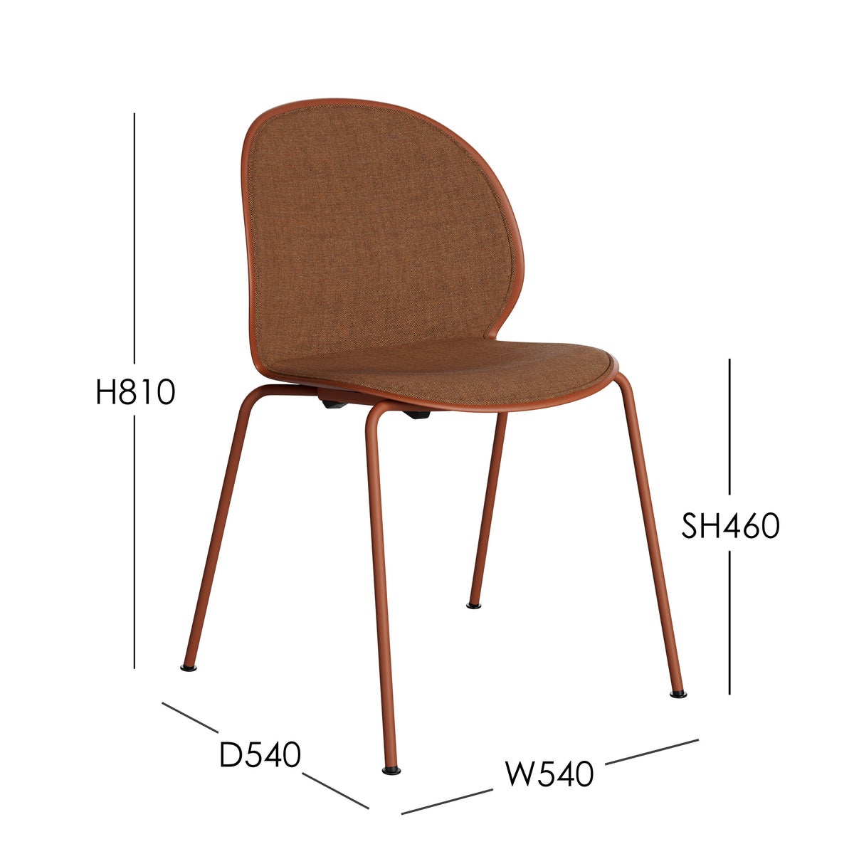 FRITZ HANSEN（フリッツ・ハンセン） / N02 RECYCLE（リサイクル） / N02-10FRU / ダークオレンジ / TECHNICOLOUR 550 / フロントパディングチェア