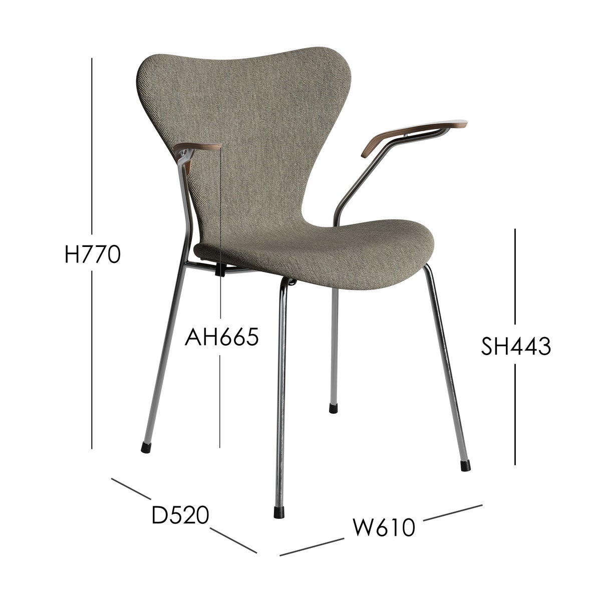 FRITZ HANSEN（フリッツ・ハンセン） / SERIES 7（セブンチェア） / 木製アームレスト / CLAY 009 / フルパディング