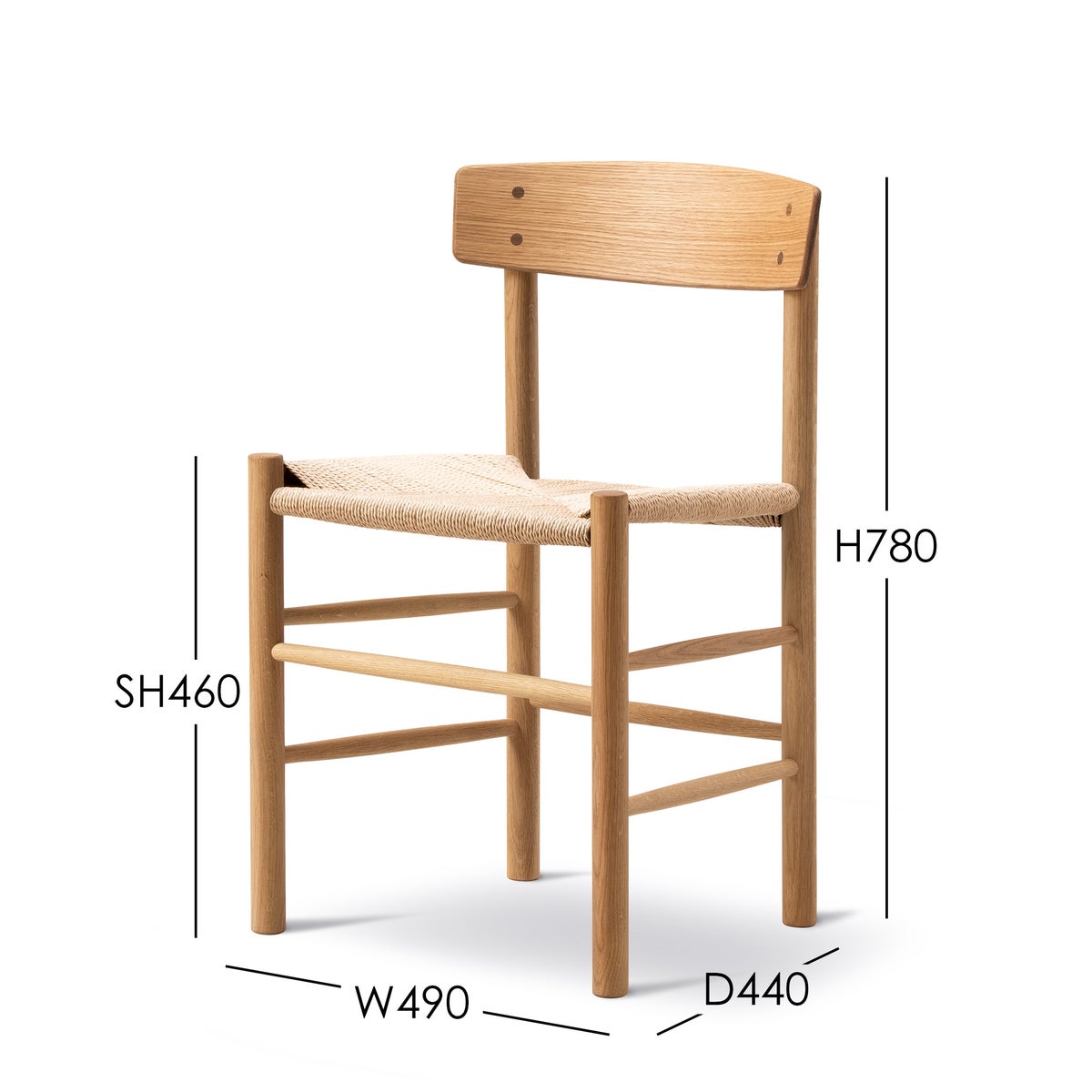 CONNECTおすすめダイニングセット1 / FREDERICIA（フレデリシア） / C18 モーエンセン シェーカーテーブル（オーク・オイル）＋J39 モーエンセンチェア（オーク・オイル）