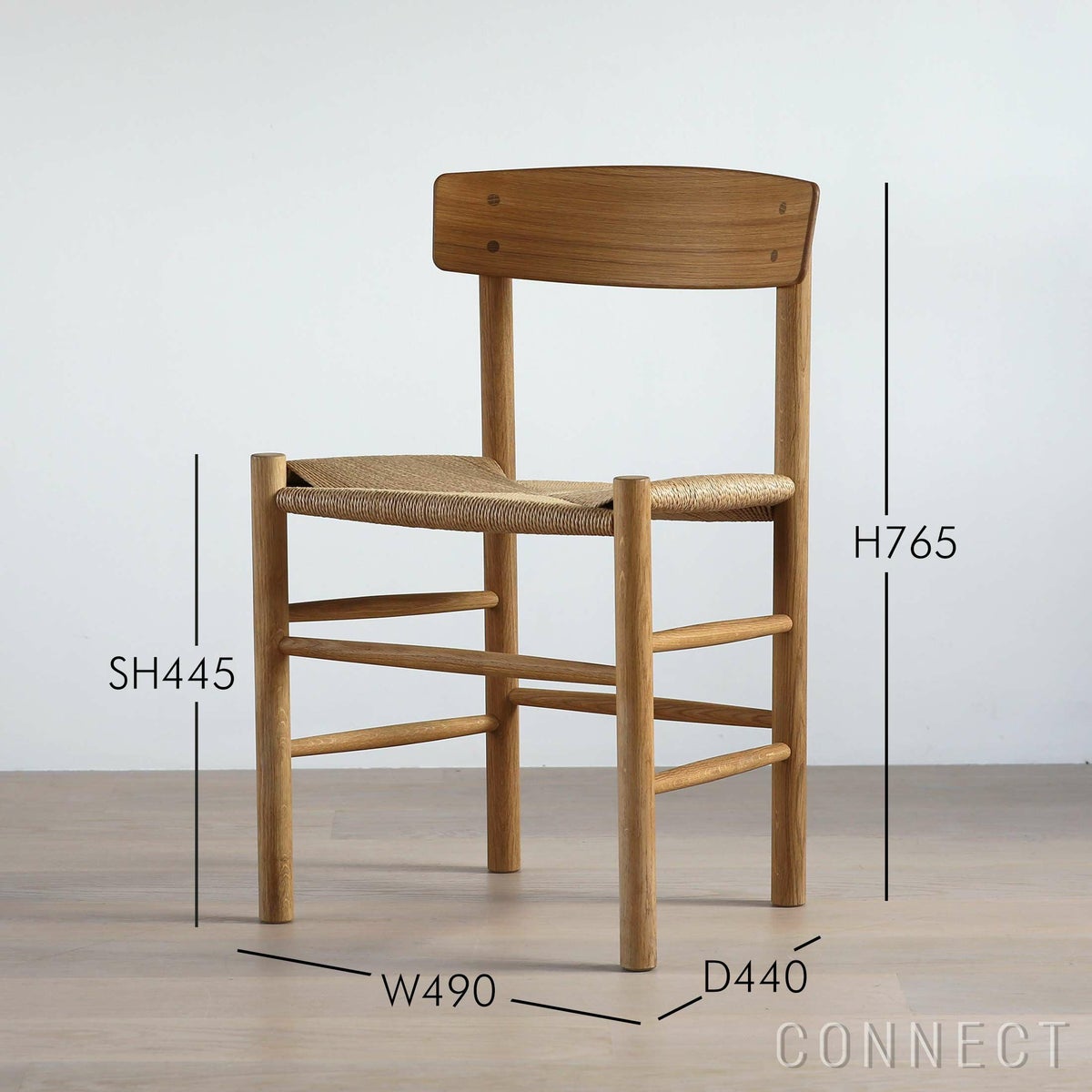 CONNECTおすすめダイニングセット4 / FREDERICIA（フレデリシア） / BM80 モーエンセン シェーカーテーブル / W90（オーク・オイル）＋J39 モーエンセンチェア（オーク・オイル）