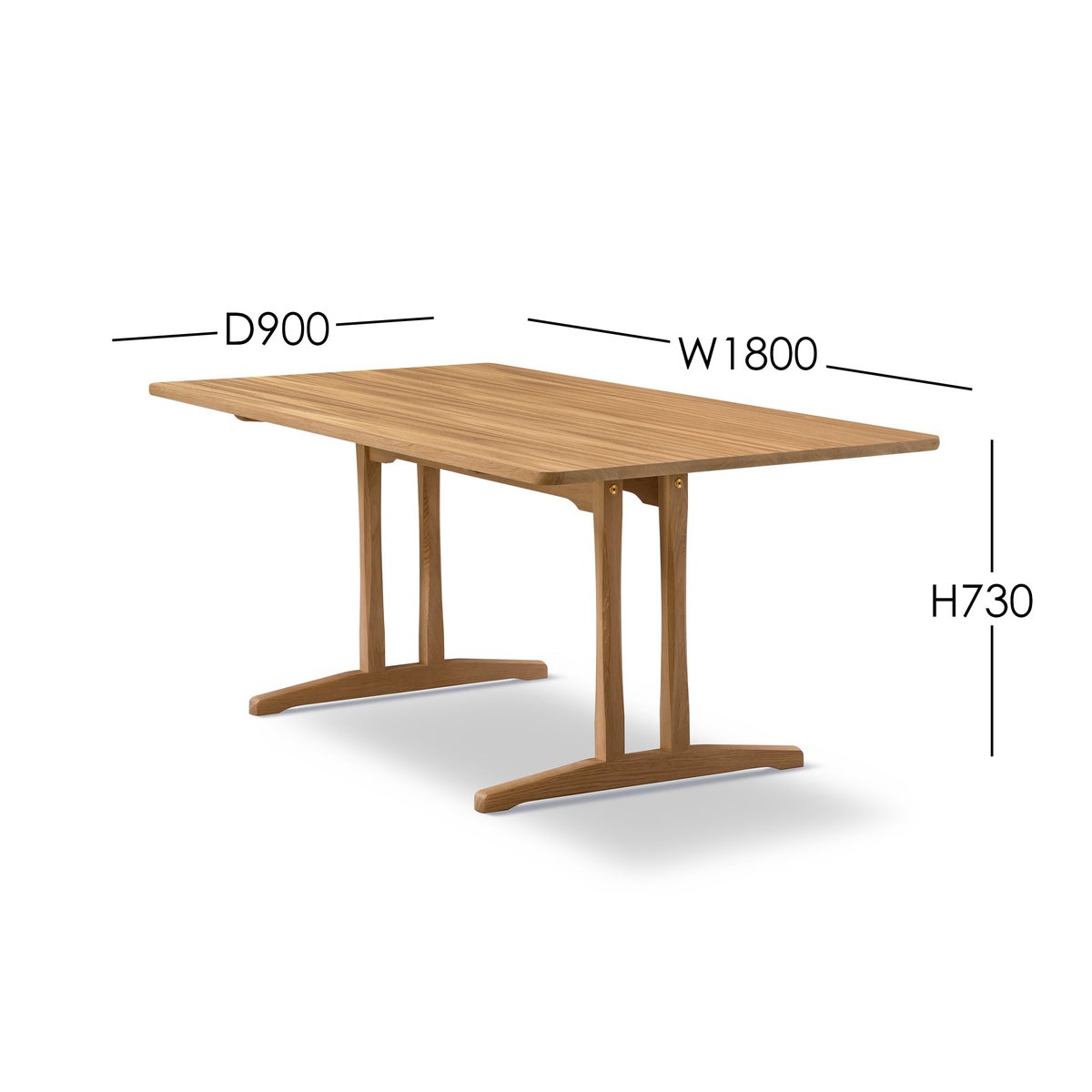 CONNECTおすすめダイニングセット2 / FREDERICIA（フレデリシア） / C18 モーエンセン シェーカーテーブル / W180 （オーク・オイル）＋J39 モーエンセンチェア（オーク・オイル）