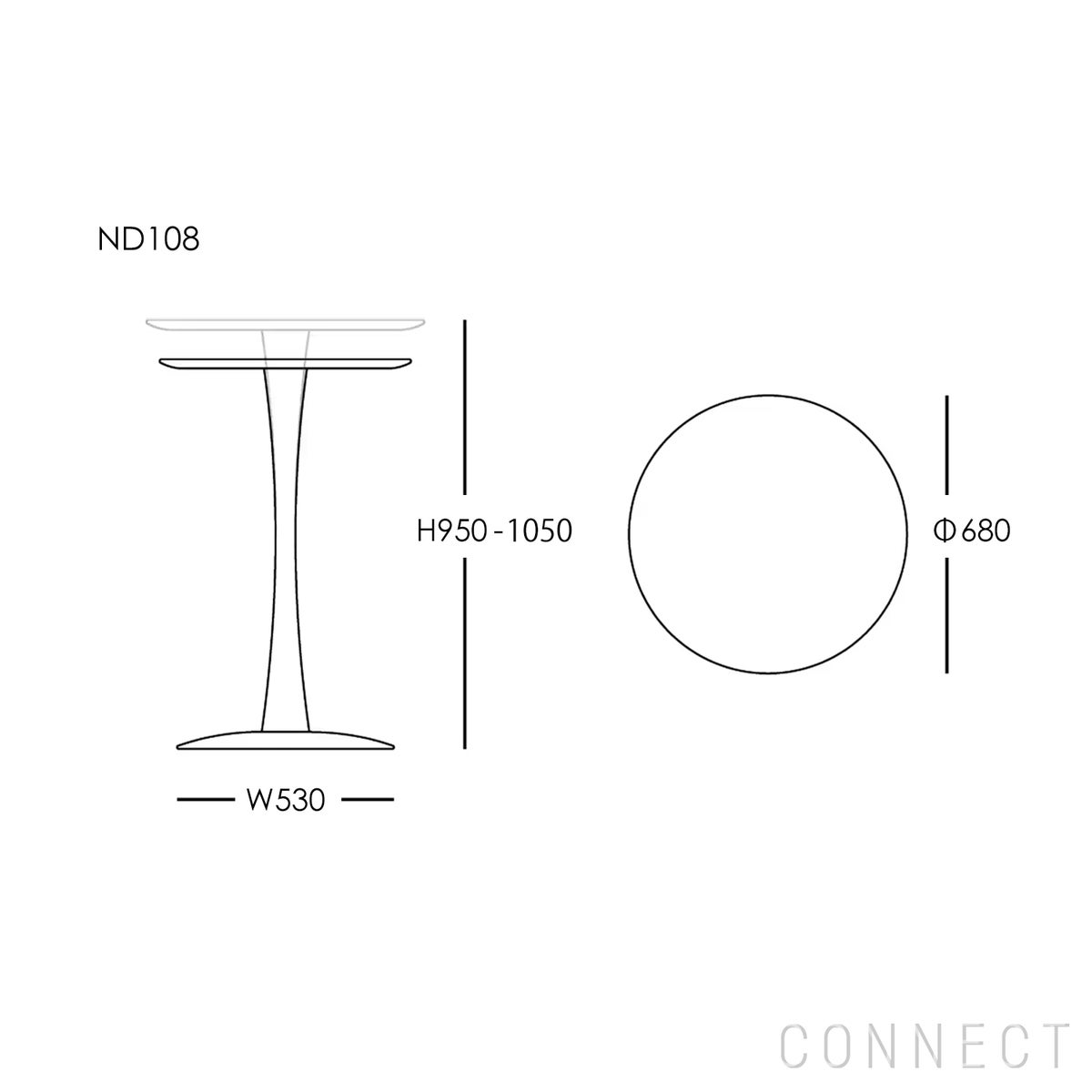 FREDERICIA（フレデリシア） / Trisse Bar Table（トリッセバーテーブル） / ND108 Model 5108 / 直径68cm