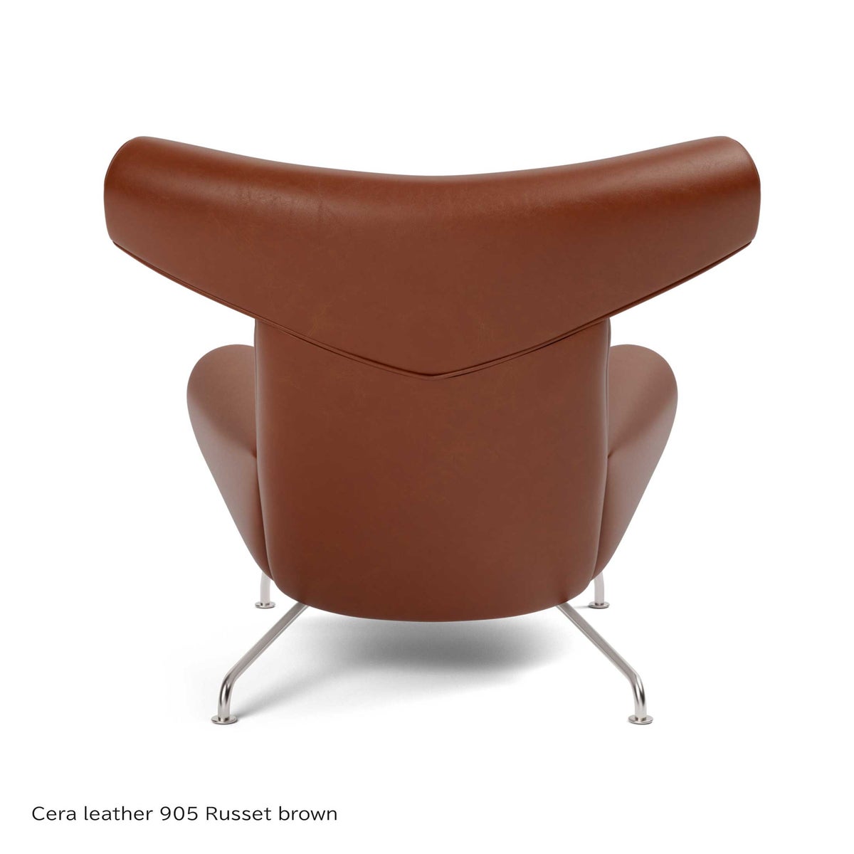 FREDERICIA（フレデリシア） / Wegner Ox Chair（ウェグナーオックスチェア） / Model 1000 / ステンレススチールベース / レザー（Cera leather 905 Russet brown）